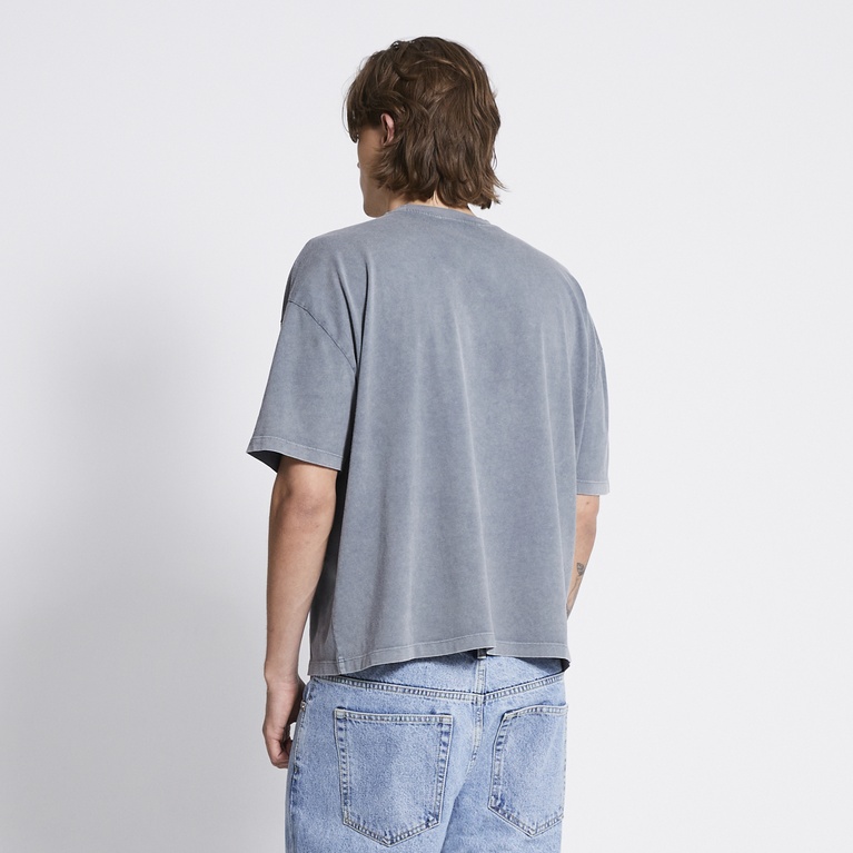 Washed boxy tee "Mikael Washed" Grey